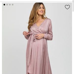 Long sleeved Chiffon Maternity Dress